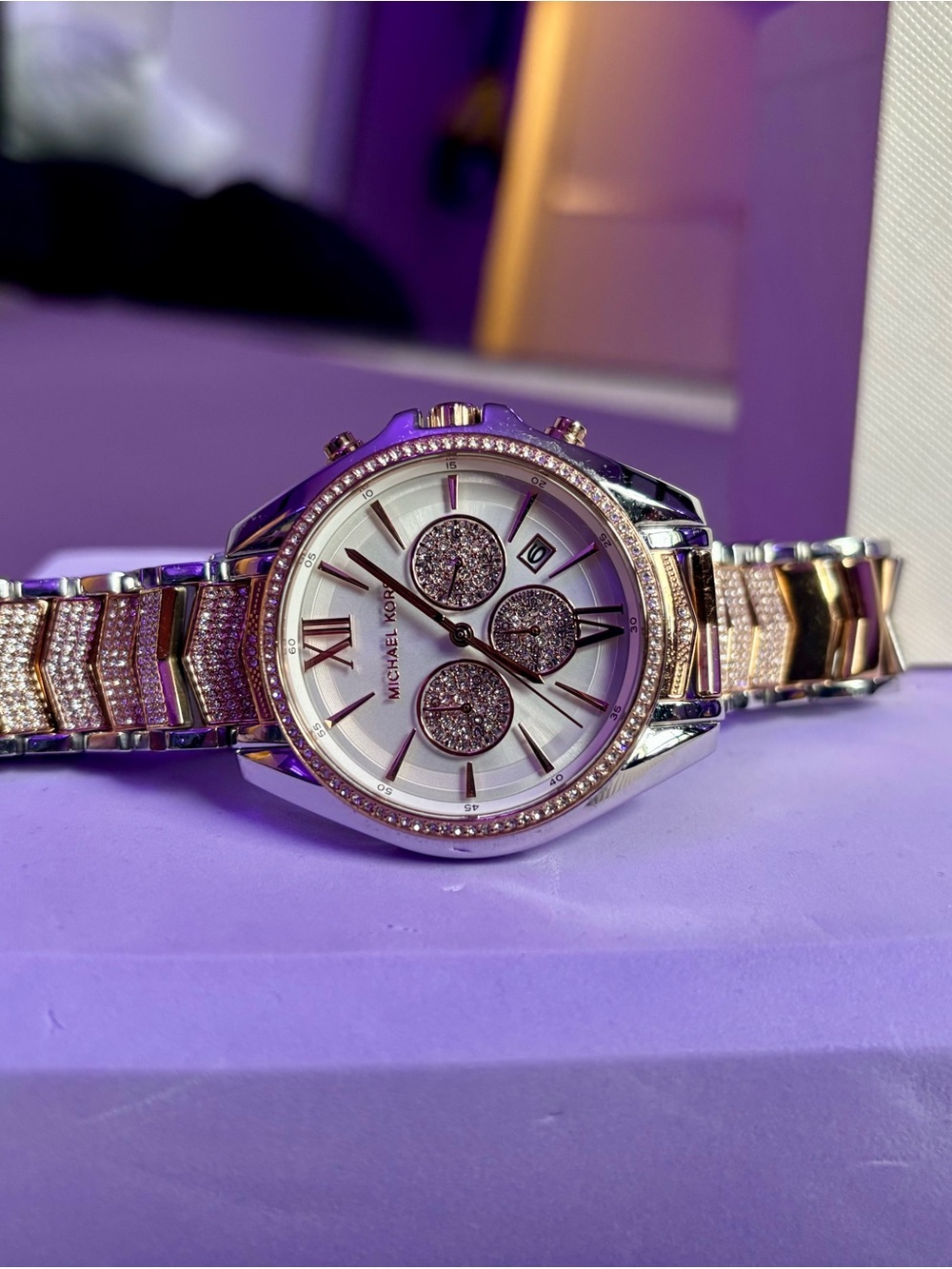Michael Kors Whitney MK7225 Pavé Crystal Two-Tone Watch